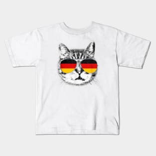 Funny Gemany flag cat, Funny cat flag Kids T-Shirt